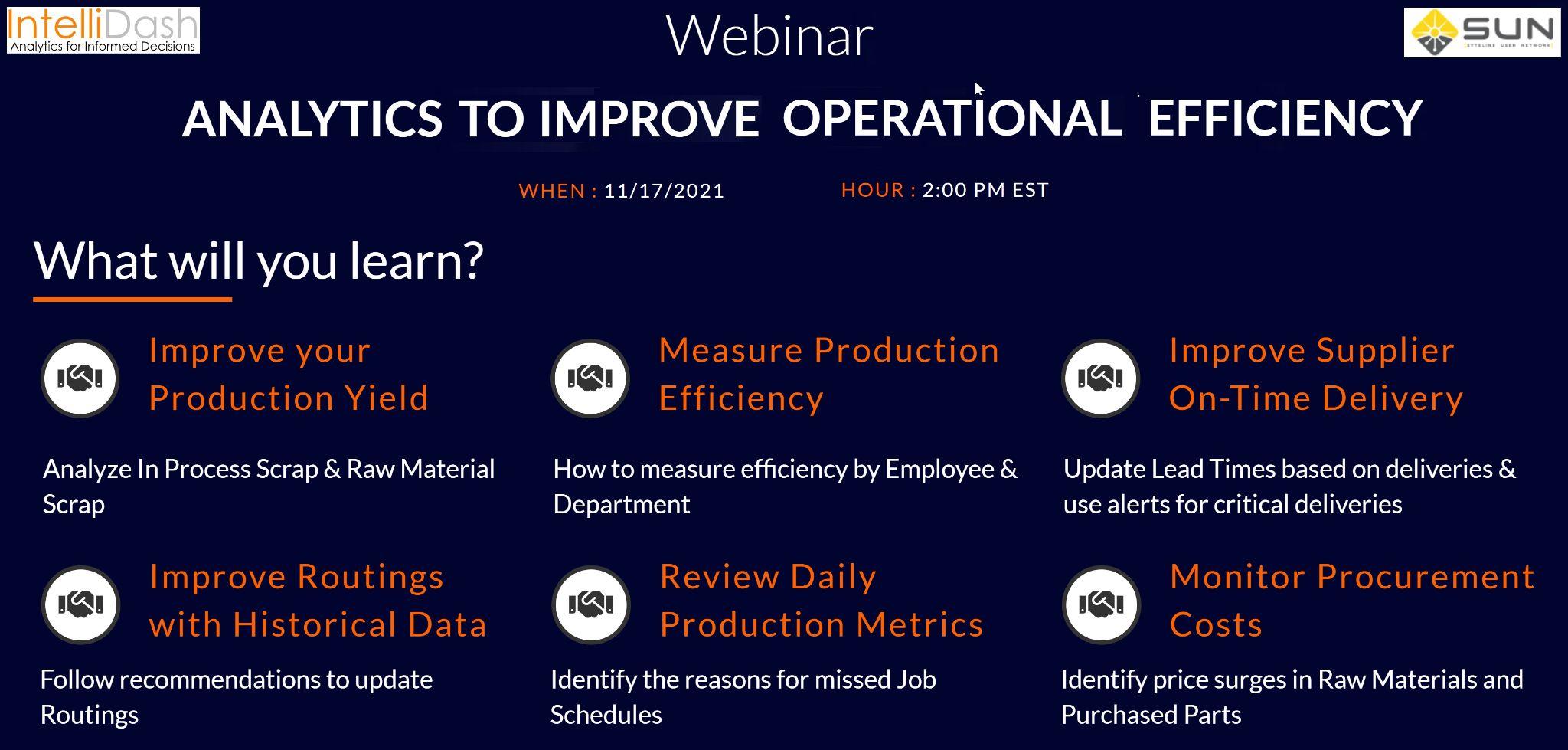 Analytics to improve operational efficiency